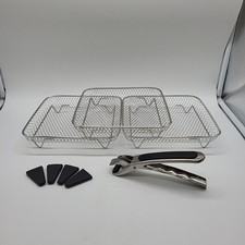 LPAMABA 3 Stück 304 Edelstahl Air Fryer Racks Korb Stapelbar Luftfritteuse Racks