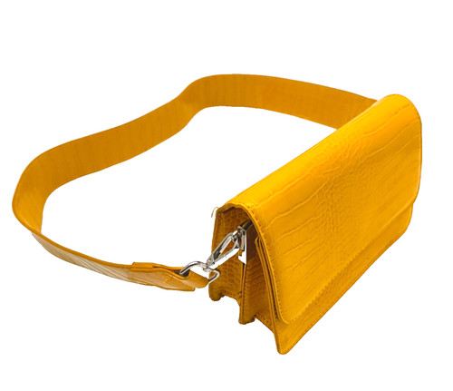 Pieces tasche gelb mit - gelb, riemen