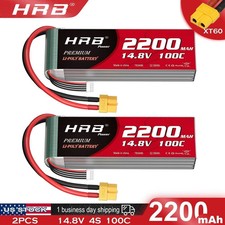2Stück 14,8V 4S 2200mAh XT60 Lipo Akku für RC Flugzeug Drohne Auto LKW FPV