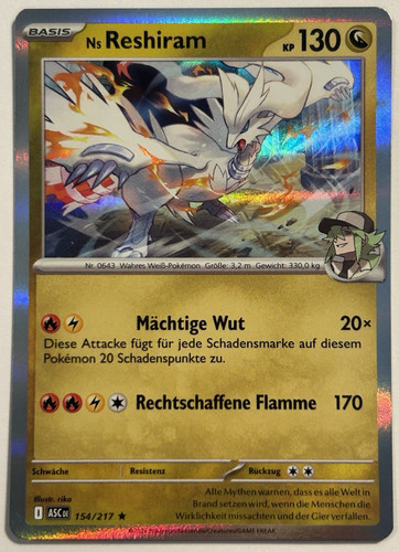Reshiram 154 217 holo - reshiram, 154/217