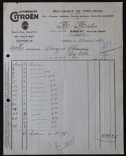 Billhead Rechnung AMBERT 1936