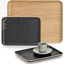 TOP Holz Serviertablett Kaffeehaus Deko Tablett Eiche Wenge braun schwarz