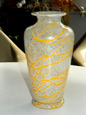 Loetz Vase Schaumglas mit gelben Fäden