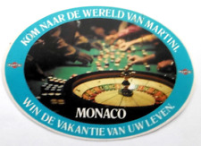 Werbe-Aufkleber Martini Aperitif Wermut Gin Weltreise Monaco Casino NL 80er