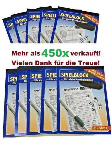 Spielblock würfelspiel - 10, x