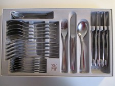 WMF VERONA / ASCONA BESTECK 24-TEILIG + 6 KAFFEELÖFFEL EDELSTAHL POLIERT