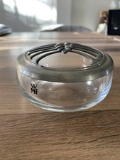 Glasblumenvase mit Metalldeckel von WMF, Typ Rose Bowl, Vintage