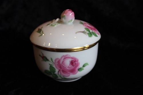 Zuckerdose meissen rote rose - meissen,