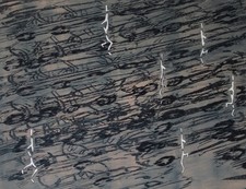 Unbekannt Abstrakt Straßensicht Wanderer signiert Radierung 1987 6/15