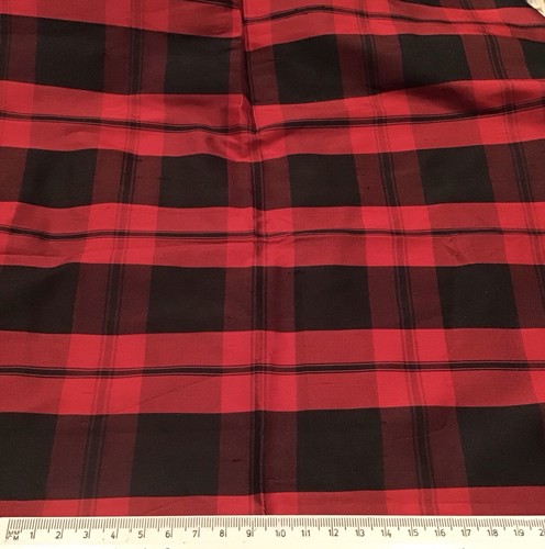 100 seide rot schwarz tartan - seide, rot/schwarz