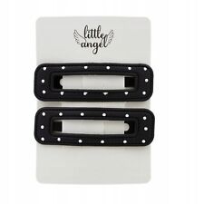 Rechteckige Haarspangen aus elegantem schwarzem Leder 2 Stück.