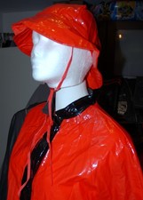 Damen Kurz Vinyl Regenmantel +