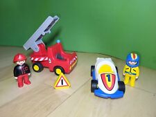 Playmobil 1-2-3 ❌∎❌∎❌ Fahrzeuge ❌∎❌ Feuerwehr 6704 + Rennauto-Rennfahrer 6711❌∎❌