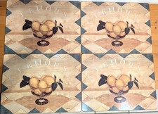 Pimpernel 4x Tischset Kork citrus fruit lemons Zitrone  vintage ca. 40 x 30 cm