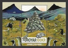 Färöer Block 71** (2023) postfrisch/1000. färöische Briefmarke - Steinpyramide