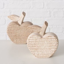 Deko Figur Apfel natur beige