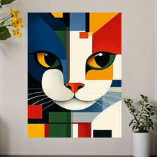 Leinwanddruck  Katze Abstrakt