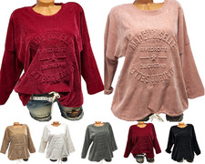 Damen Sweatshirt Pullover 44 46 48 Italy kuschel Flausch Shirt 3D Print   #6A