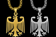 Großer Anhänger Adler Deutschland Bundesadler mit robuster Kette 60cm Edelstahl