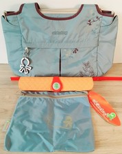 Wickeltasche Schwimmbadtasche mit Zubehör viele Fächer MUSTER hellblau