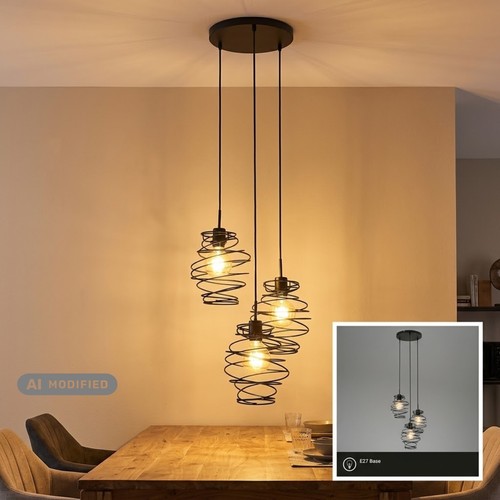 Flammige pendelleuchte black - 3-flammige,