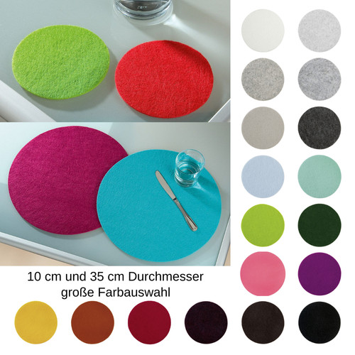 Filz untersetzer rund - untersetzer, 10