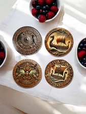 4x Wikinger  Korkuntersetzer