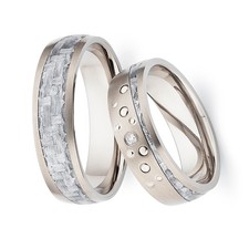 Trauringe Titan Carbon Diamant - Partnerringe Eheringe Verlobungsringe + Gravur