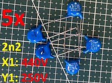 5Pcs 2n2 2200pF 440V X1 250V Y1 keramik Kondensator IEC 384-14/2 M VISHAY 2,2nf