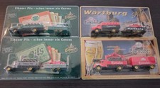 Modellauto auf Blechschild  2x Eibauer + 2x Eisenacher Brauerei