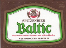 Bieretikett beerlabel DDR VEB Rostock Rostocker Brauerei Baltic Spitzenbier