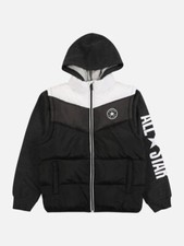 CONVERSE Weste 'ALLSTAR' mit Kapuze, gefüttert, in schwarz / weiß, Größe 140/152