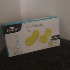 Crane Fitness Hanteln 1 kg x ein Paar, Soft Grip, Neu in OVP, Training Lime Green