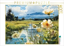 CALVENDO Puzzle Blütenpracht am Seeufer | 1000 Teile Lege-Größe 64x48cm Foto-Puz