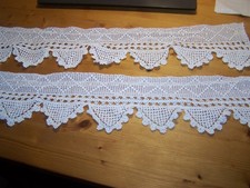 2 x je 52 cm Spitze von Uroma (Rest)  Gardine 12 cm hoch  weiße Baumwolle