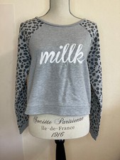 Damen Sweatshirt Sweater Pullover Pulli H&M Design by Cro Millk Grau Gr.S (248)