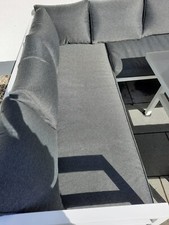 gartenmöbel Eckbank Sitzbank Tisch Metall weiß