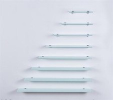 Glasregal Weiß Regal Glas 30–100 cm Wandregal Bad Küche Schweberegal Duschablage