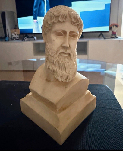 Poseidon alabaster büste - alabaster,