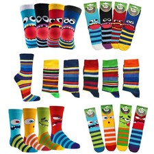 Kinder-Socken, fröhlich-lustige Motive, Baumwolle, handgekettelte Naht, 3 Paar