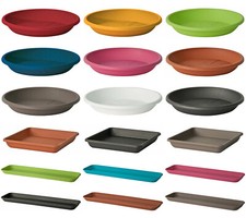 15 Farben und 30 Größen Untersetzer rund und eckig für Blumentopf Kasten Kübel