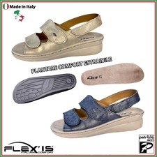 Flex'is RE81 Damen Sandalen mit herausnehmbarem Fußbett Echtleder Komfortsohle