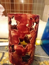 windlicht kerzenhalter ton rot