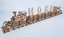 Buchstabenzug Eisenbahn Holz Zug Namenszug Lokomotive Waggon Gleis Deko Zug