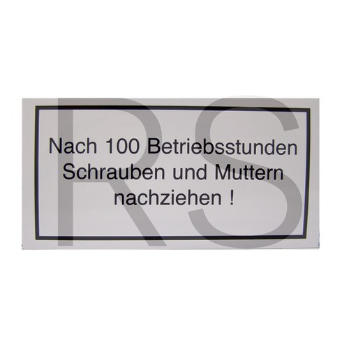 Aufkleber nach 100 std - nach, für