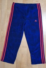 Adidas Sporthose Fitnesshose Gymnastik 3/4 Hose blau rot 14- 15Y 170 ( 164 ) TOP