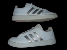 Damen Adidas Sneaker " Grand Court " 42 Weiß Silber Sport Laufschuhe Running 