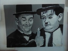 Oliver Hardy und Stan Laurel (Dick und Doof) Handgemalt acryl unikat