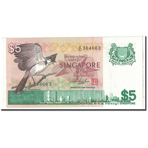 Geldschein singapur 5 - singapur,,