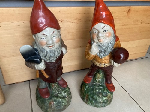 Gartenzwerg keramik paar - gartenzwerg,
